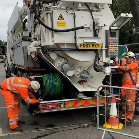 working at rear of recycler